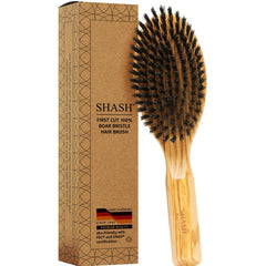 SHASH Everyday boar bristle brush closeup shows premium bristles for gentle styling.