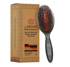 SHASH handmade-in-Germany close-up brush bristles for gentle detangling without pulling.