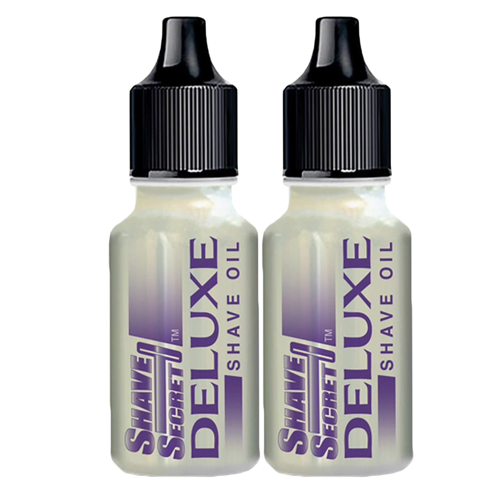 Shave Secret Deluxe Shaving Oil bottle pour for silky glide and reduced irritation.