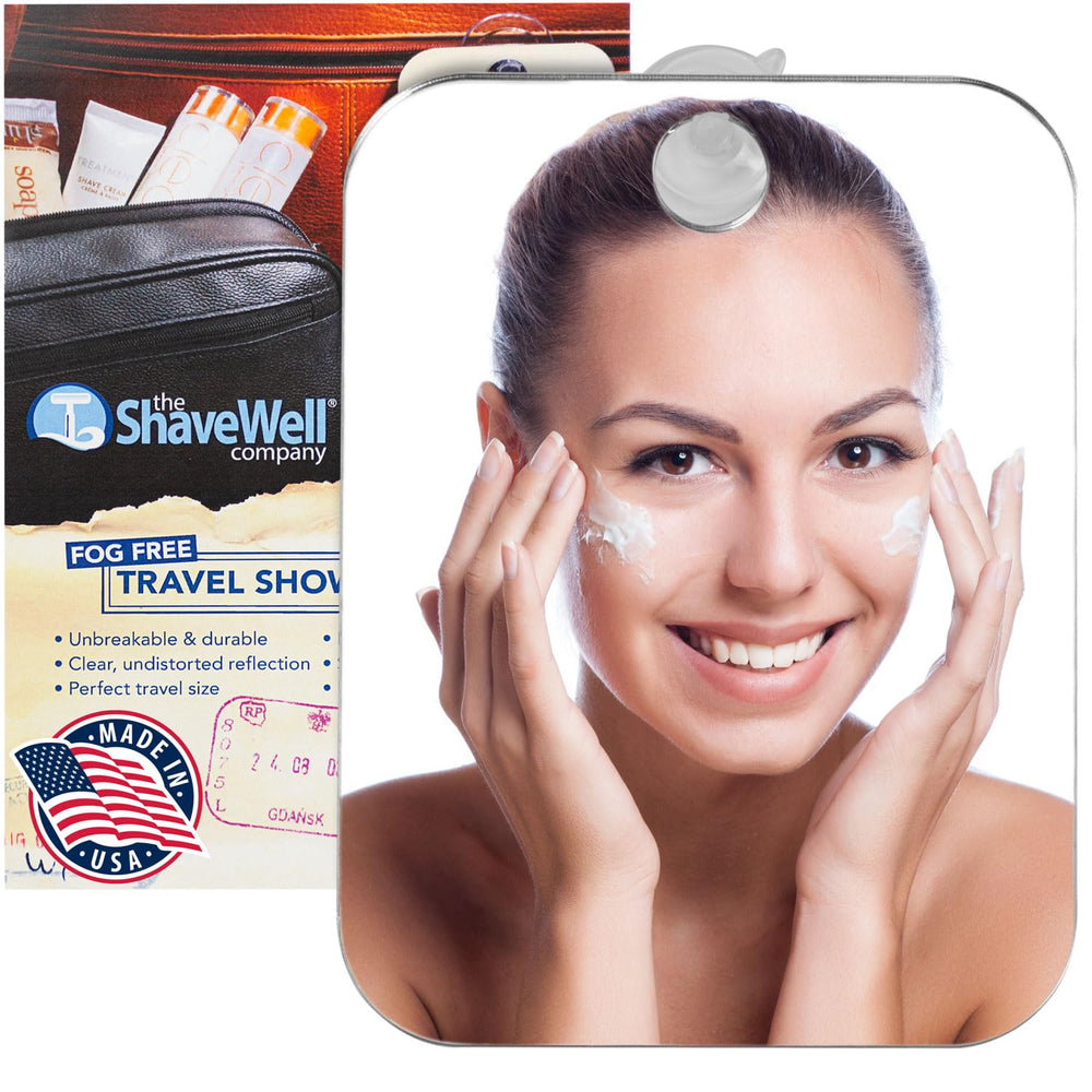 Shave Well travel reusable suction cup on tile for tool-free install