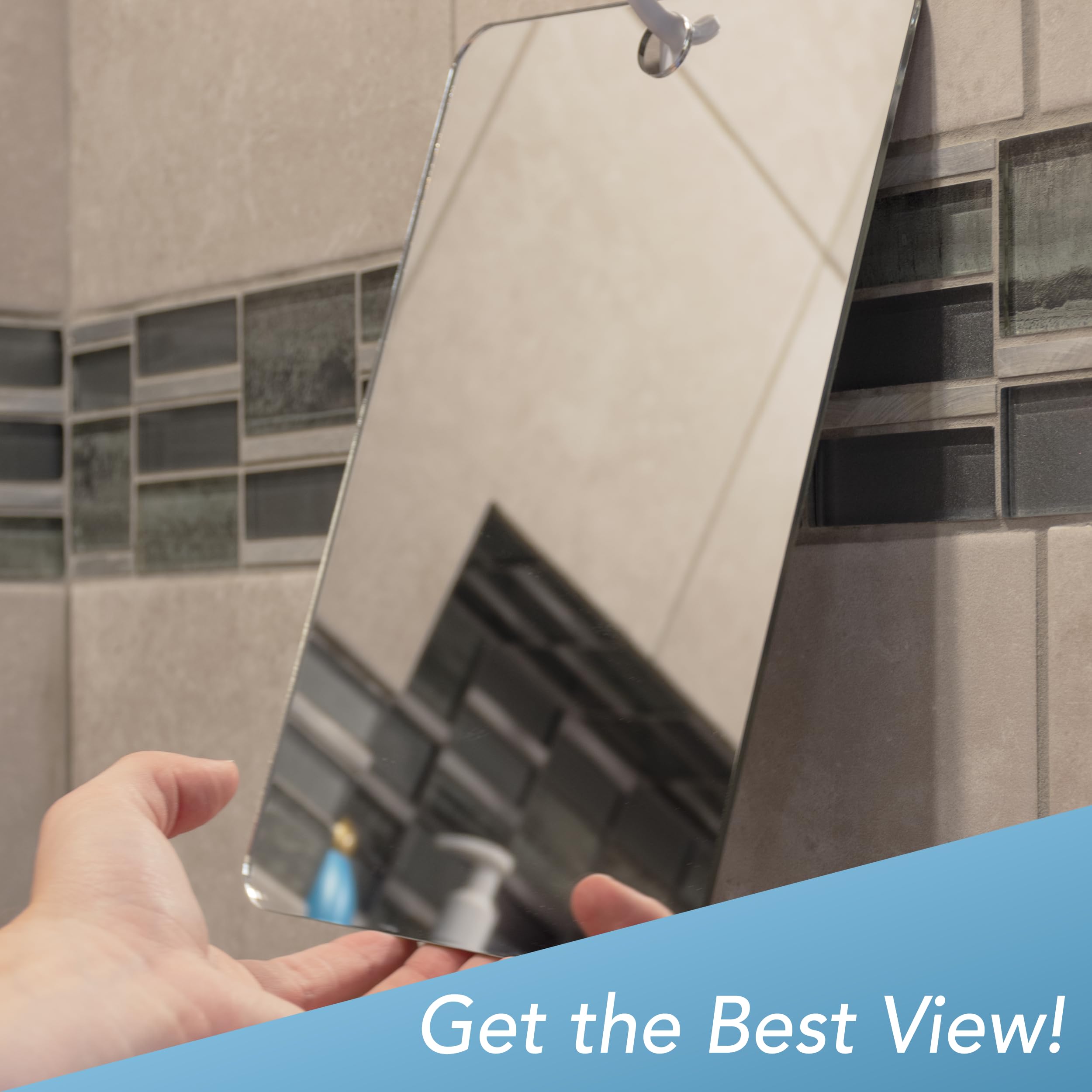 The Shave Well XL in a bathroom shower scene showcasing fogless use