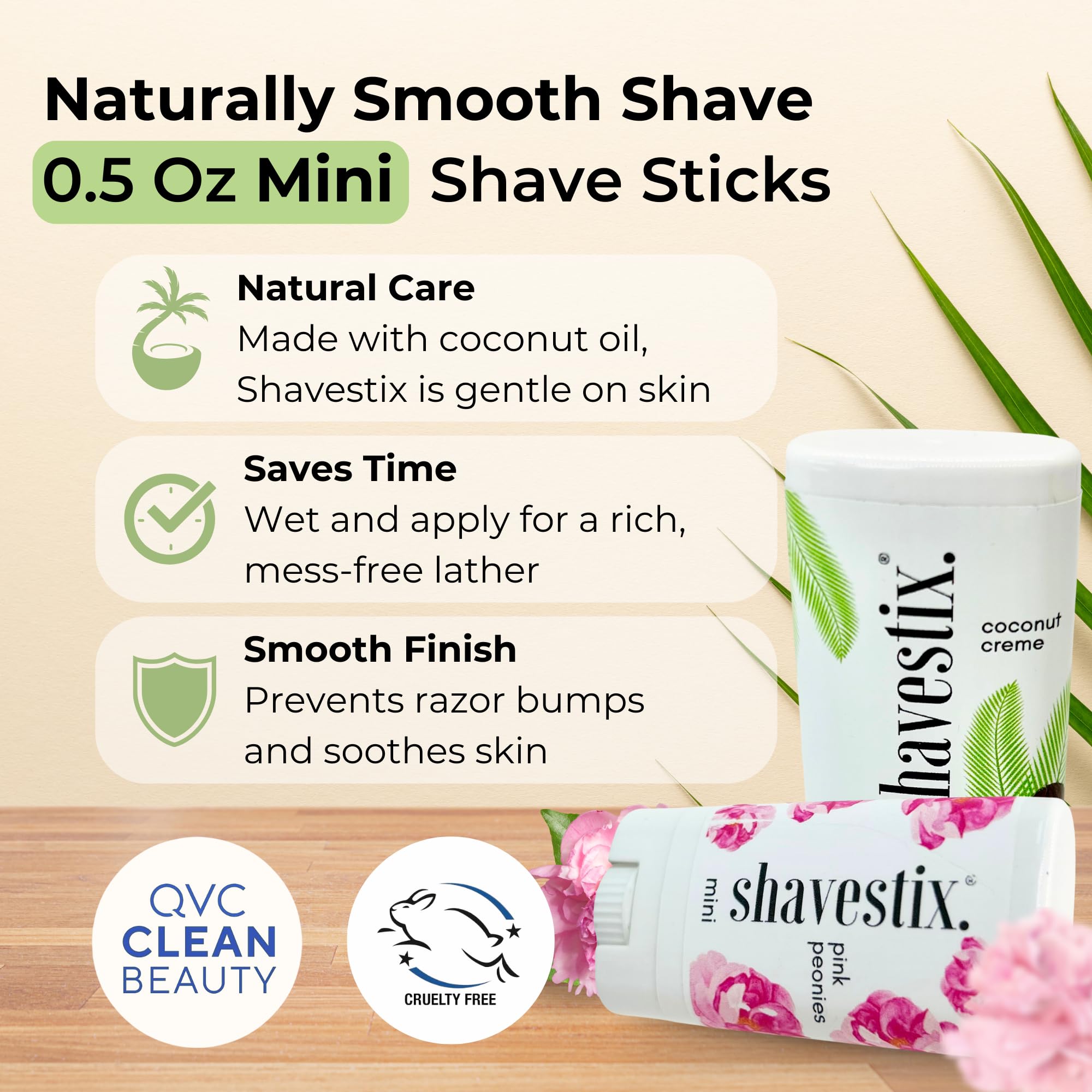 Shavestix pink peonies travel shaving stick with compact, spill-proof design.