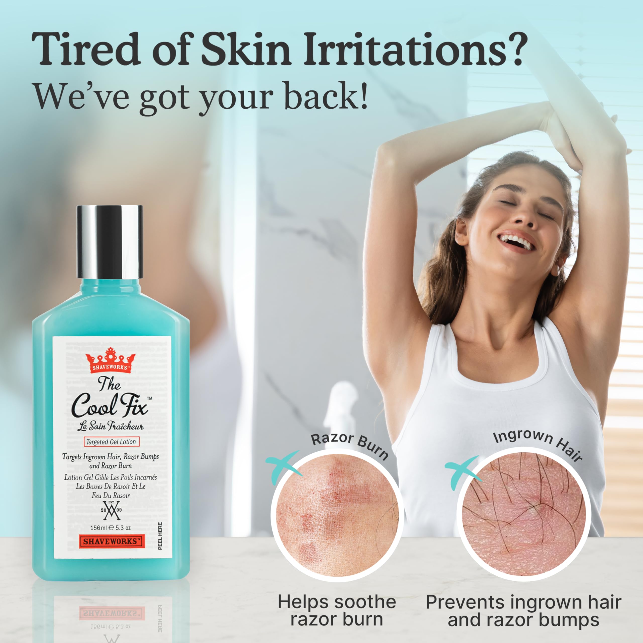 Shaveworks The Cool Fix application glides over the bikini area for soothing post-wax comfort.