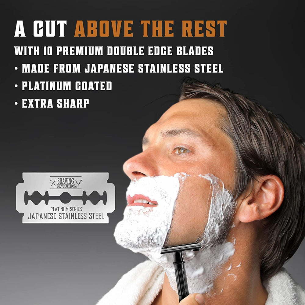 SHAVING REVOLUTION black-handle-safety-razor comfortable grip for daily shaving