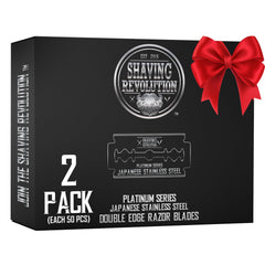 Shaving Revolution blades individually wrapped, showcasing safety wax-paper packaging for safer handling.