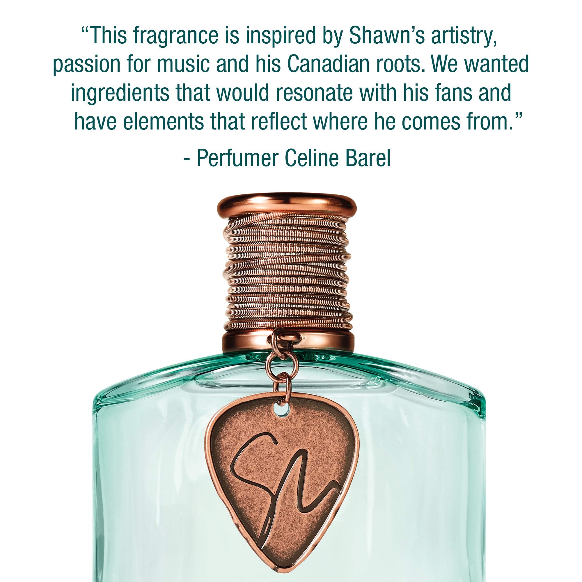 Shawn Mendes Signature EDP packaging box with artisanal craftsmanship cues.