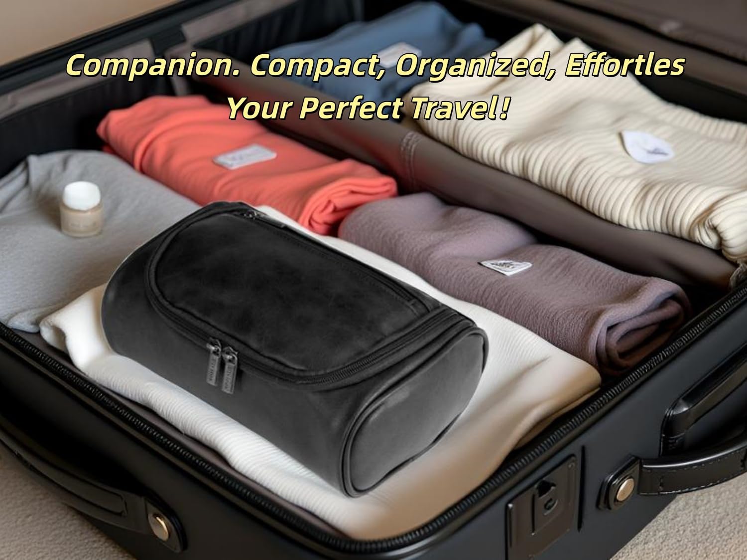 Shcnlery double-zipper design promises smooth opening and reduced spills.