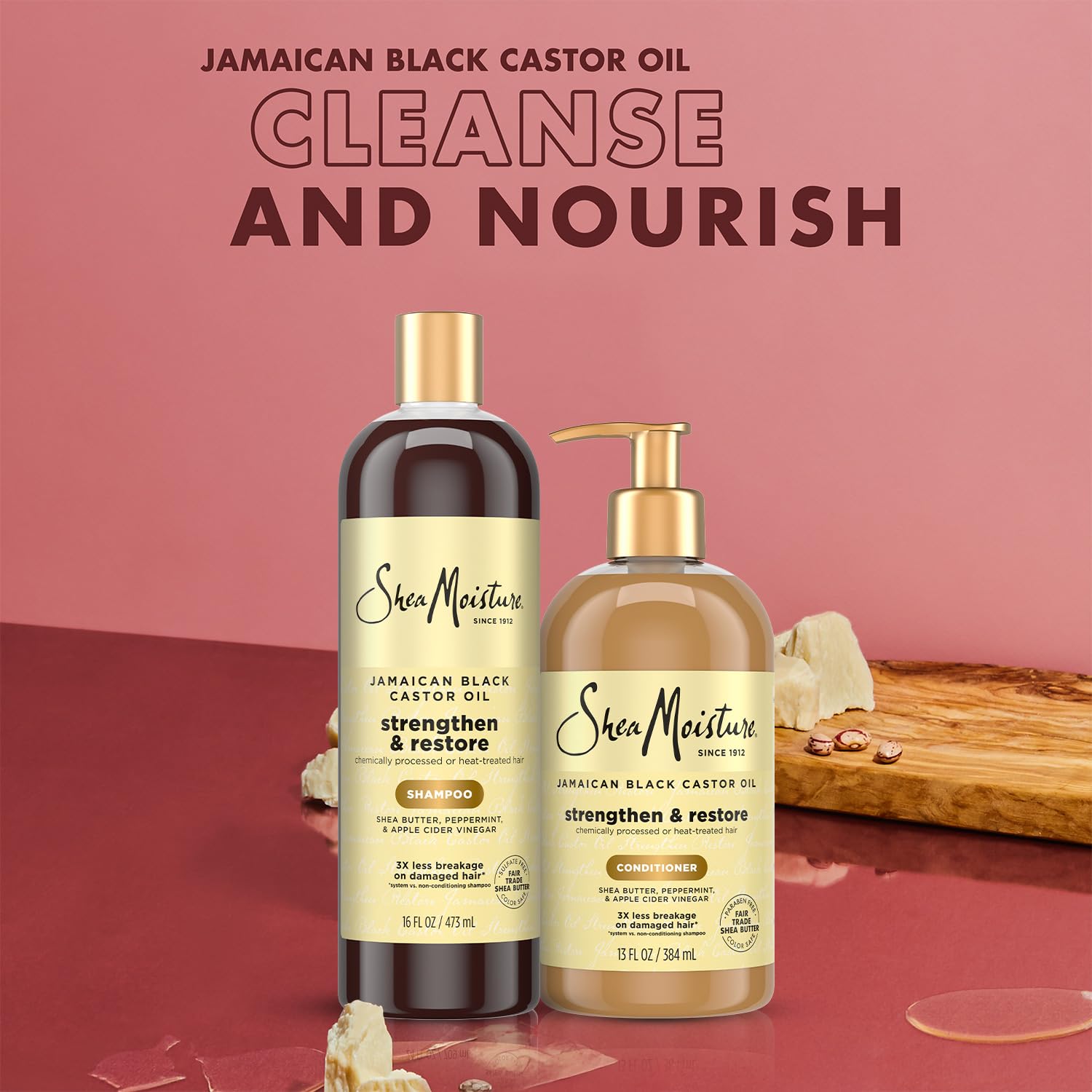 SheaMoisture Jamaican Black Castor Oil clarifying shampoo lather demonstrates even distribution for thorough cleansing.