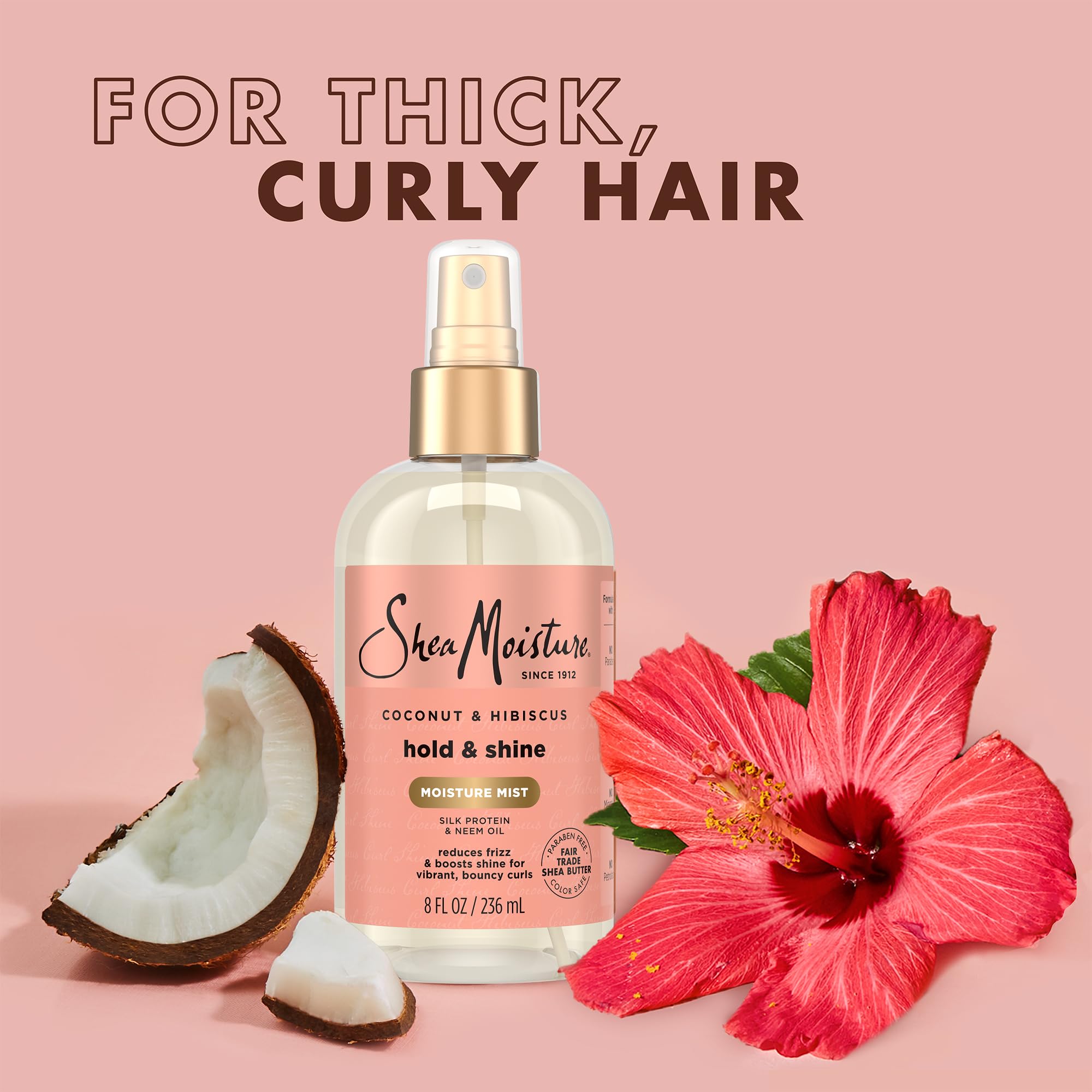 Coconut oil silk protein neem oil ingredients highlight nourishing curls.