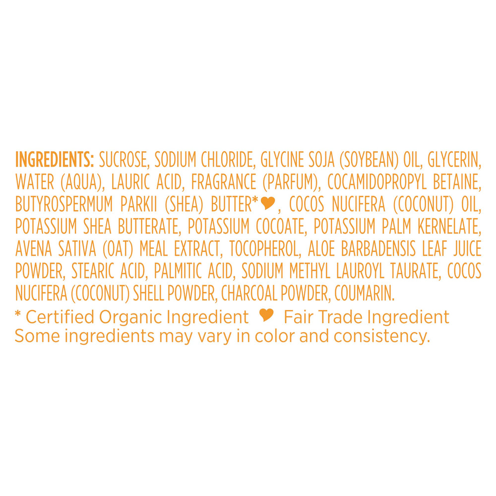 SheaMoisture African Black Soap sugar scrub ingredients label highlights natural ingredients