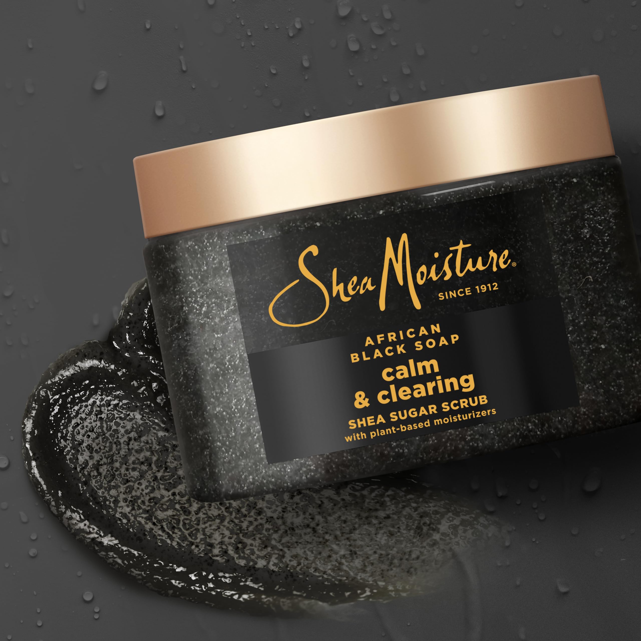 SheaMoisture African Black Soap sugar scrub in the shower for cleansing routines