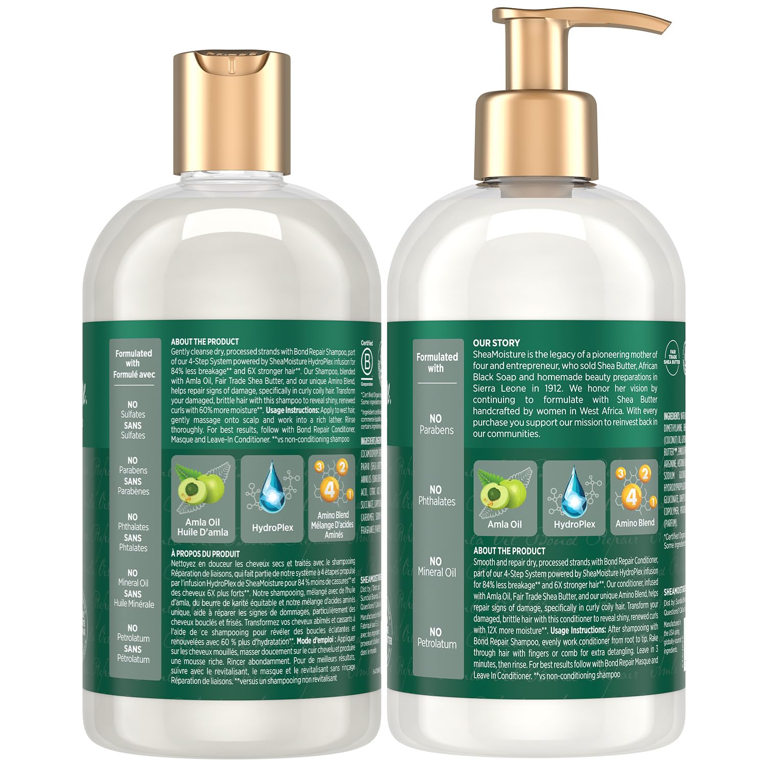 SheaMoisture Amla Oil Bond Repair Conditioner bottle delivers deep moisture.