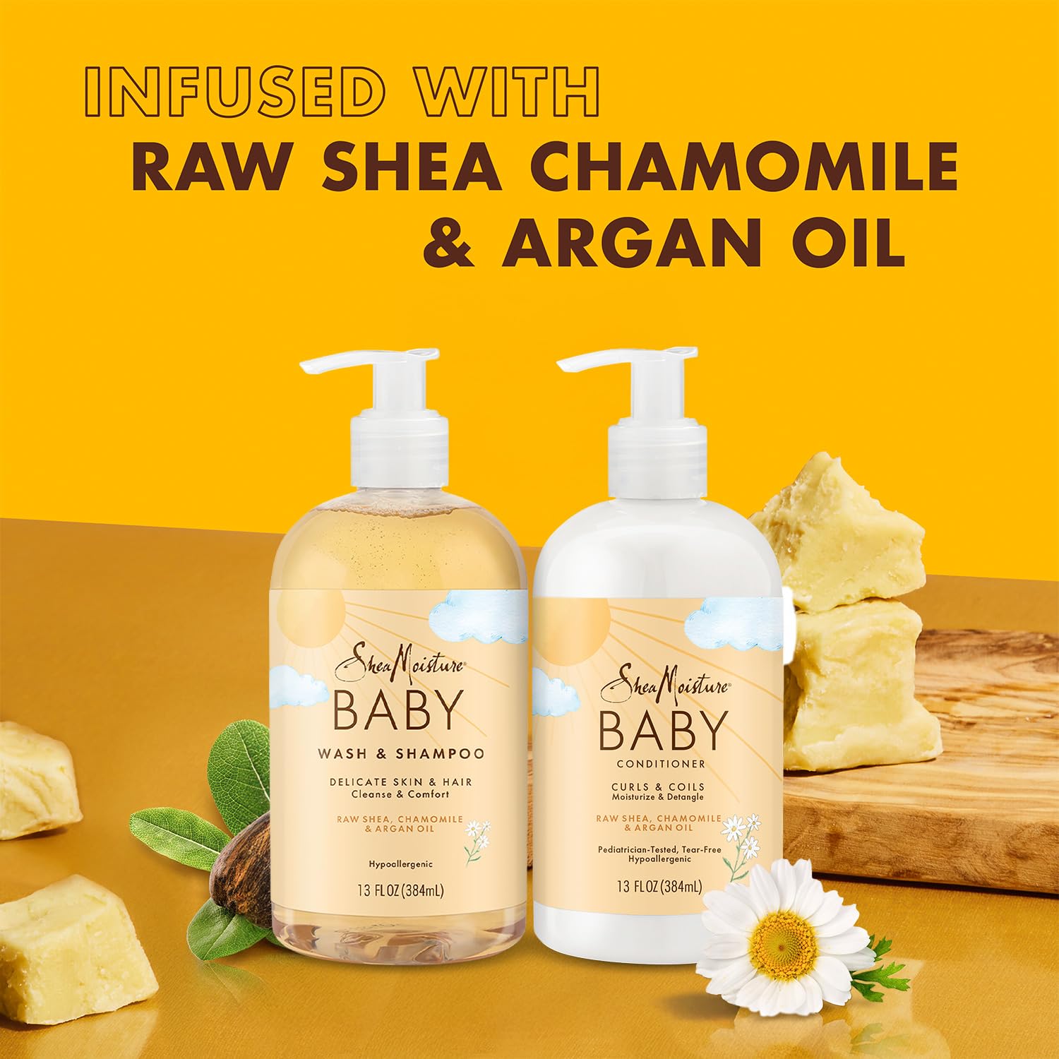 SheaMoisture Baby Essentials curls & coils conditioner creamy texture detangles curls.