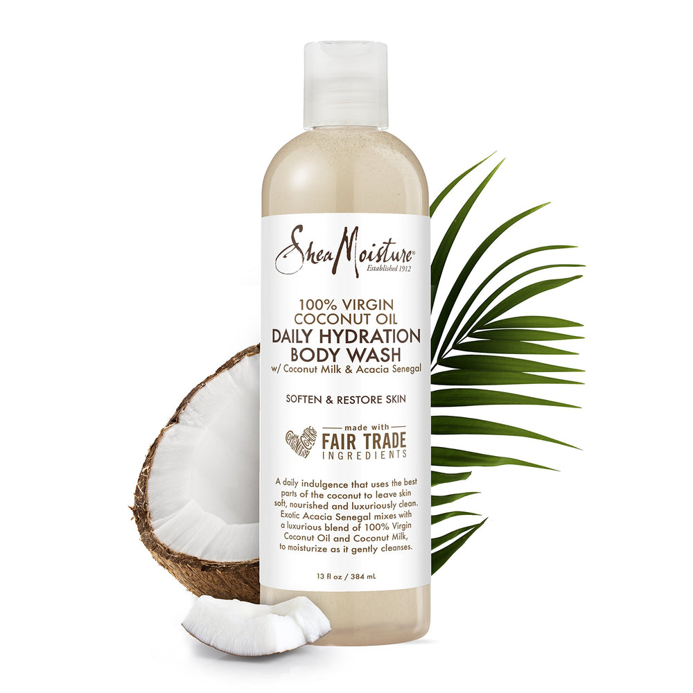 SheaMoisture spa bath scene shows capful added to warm water for a soothing soak.