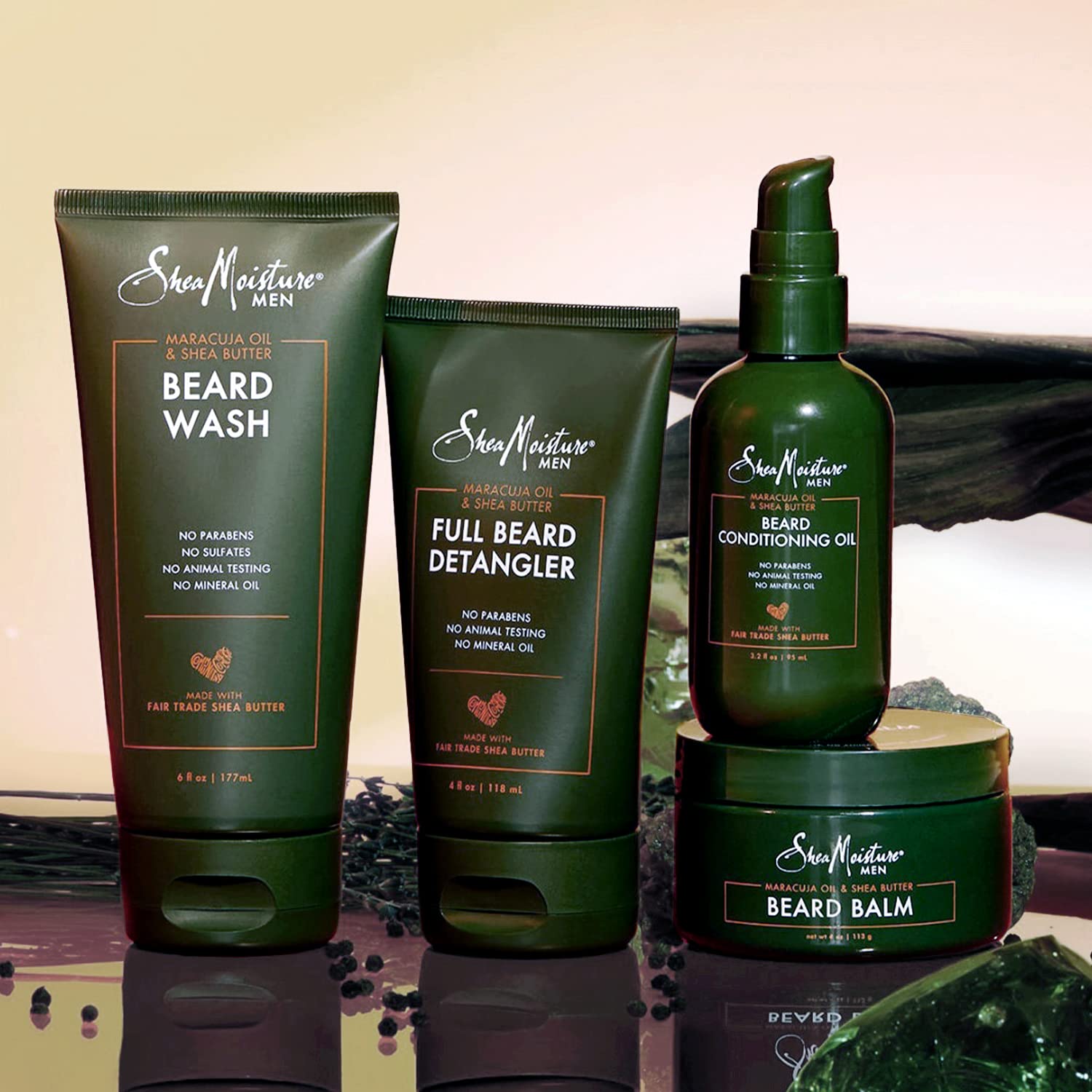 Sheamoisture beard care routine setup for grooming sessions