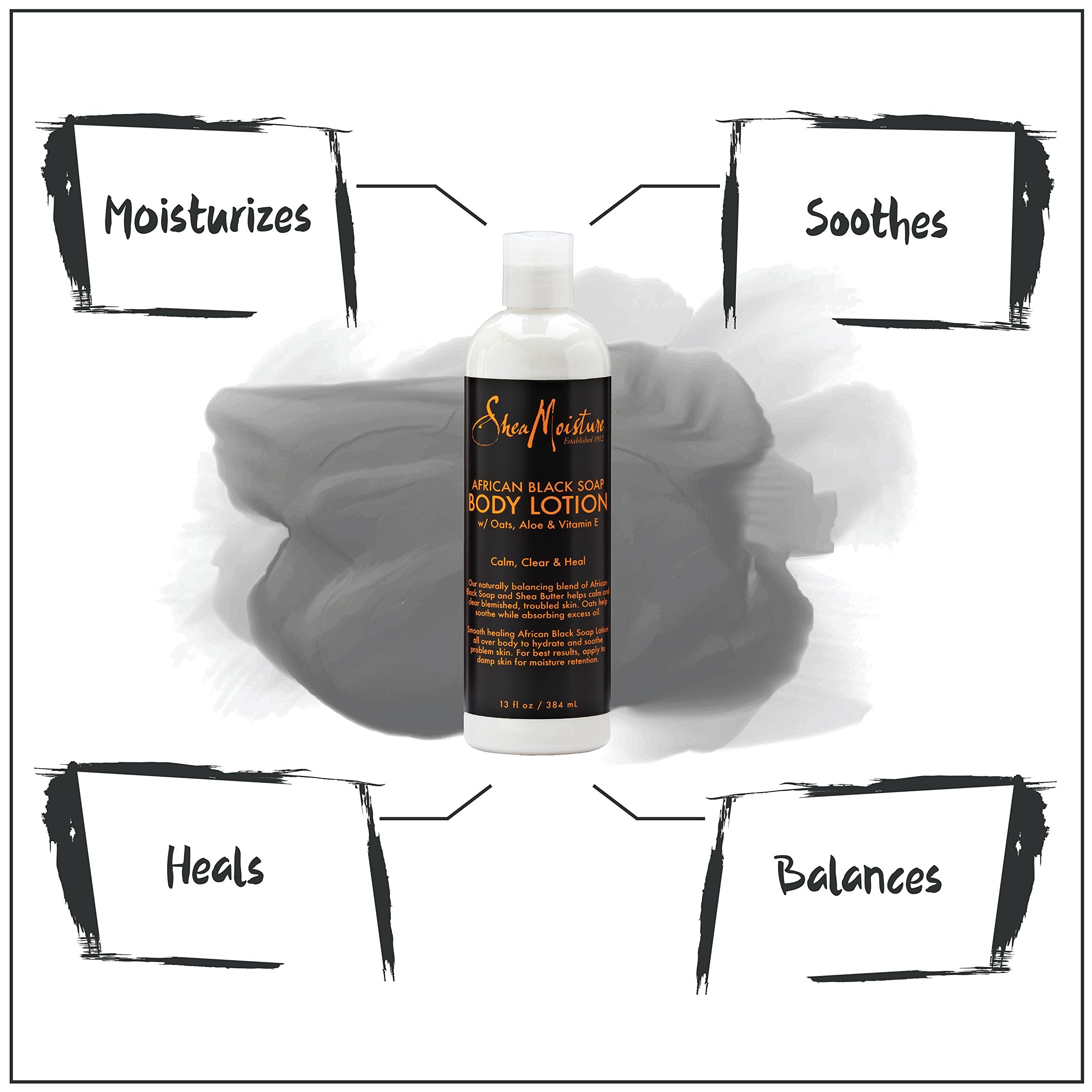 Close-up of SheaMoisture body lotion with pump dispenser
