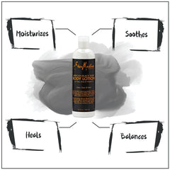 Close-up of SheaMoisture body lotion with pump dispenser