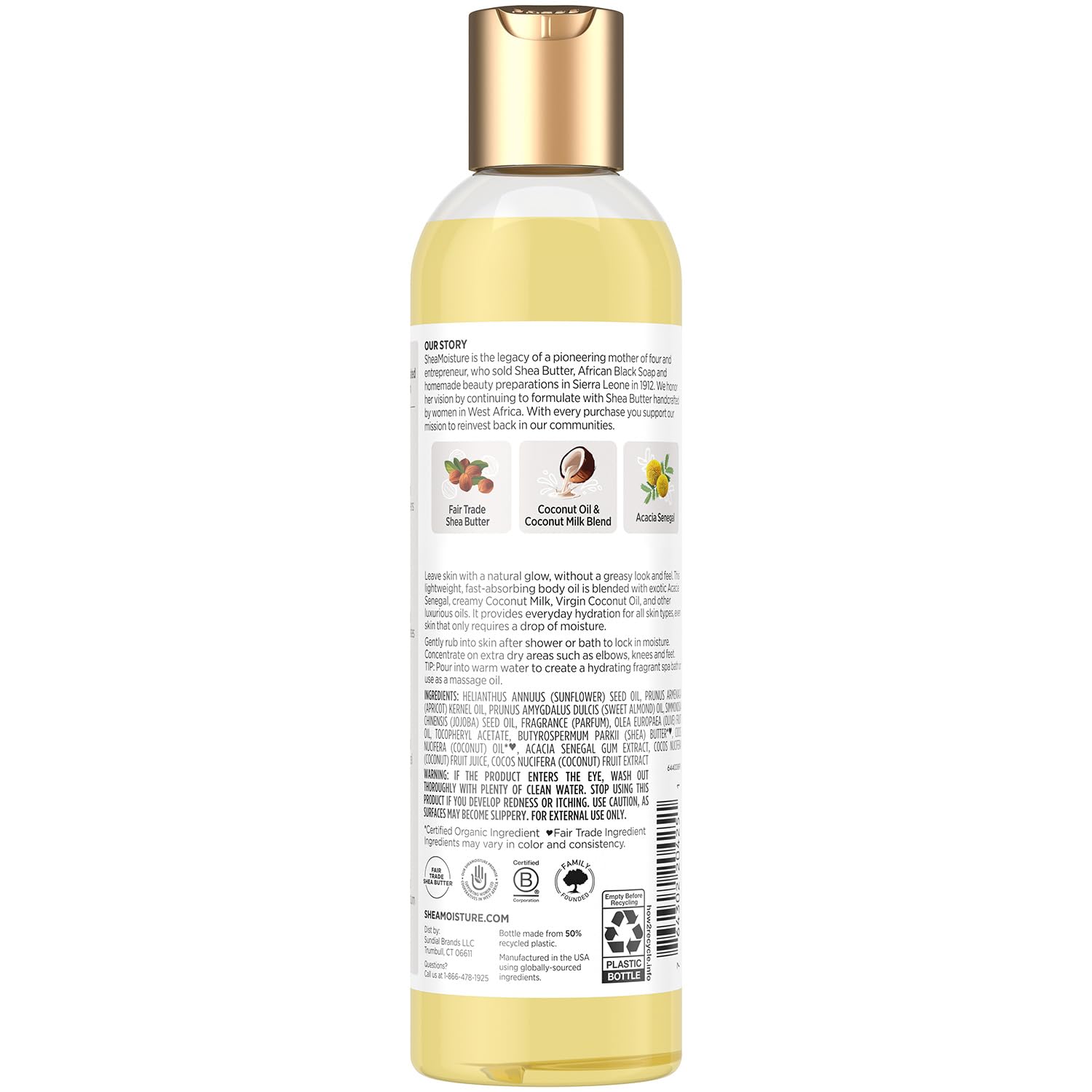 SheaMoisture Body Oil Daily Hydration 2-Pack application on forearm evokes smooth skin