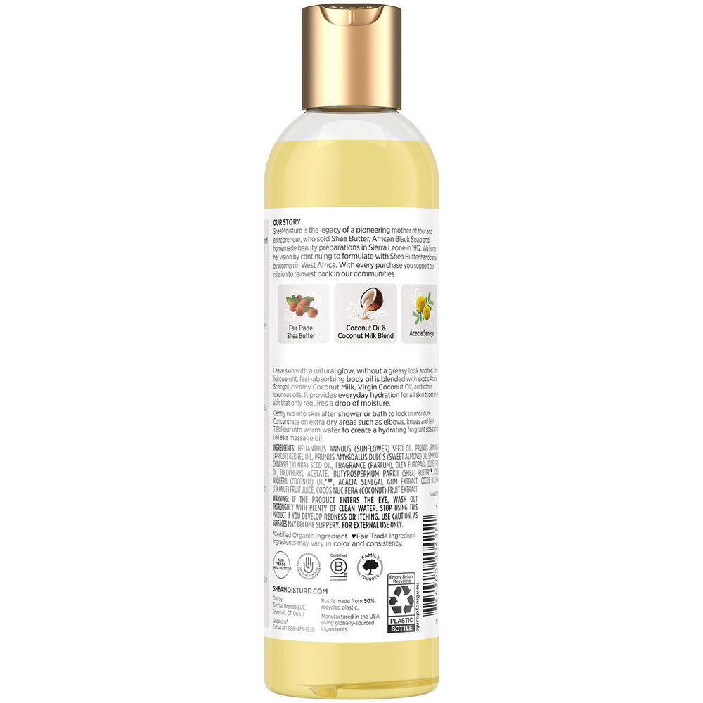 SheaMoisture Body Oil Daily Hydration 2-Pack application on forearm evokes smooth skin