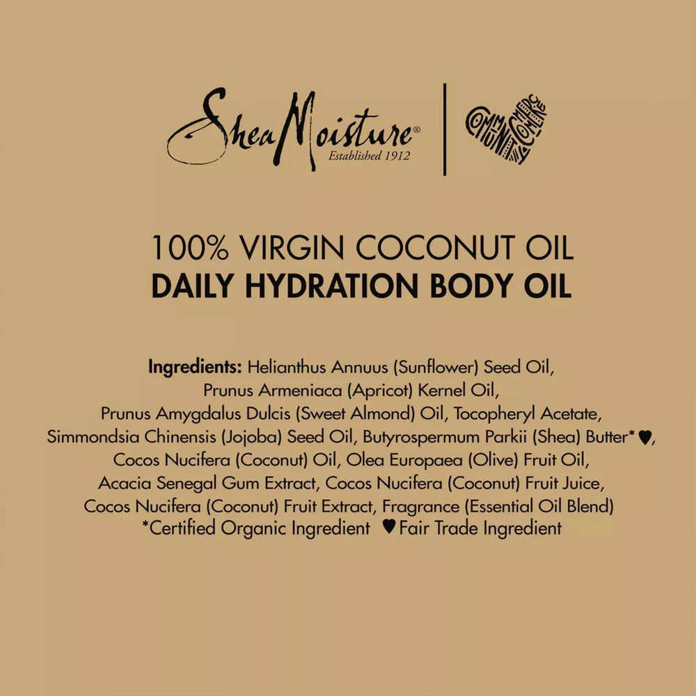 SheaMoisture Body Oil Daily Hydration 2-Pack coconut oil and shea butter highlight
