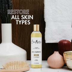SheaMoisture Body Oil Daily Hydration 2-Pack label close-up highlights natural ingredients