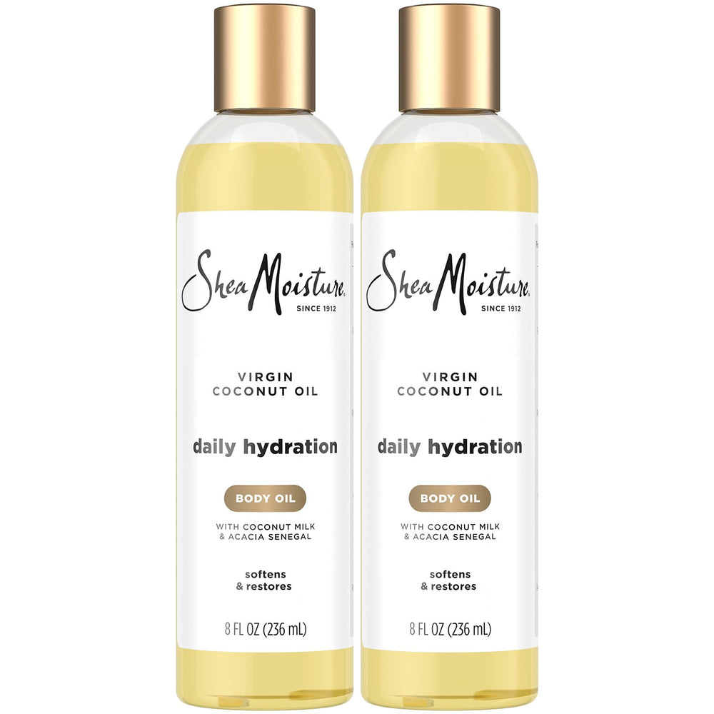 SheaMoisture Body Oil Daily Hydration 2-Pack packaging close-up shows fast-absorbing formula