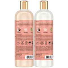 SheaMoisture Coconut & Hibiscus conditioner bottle application for smooth detangling and shine
