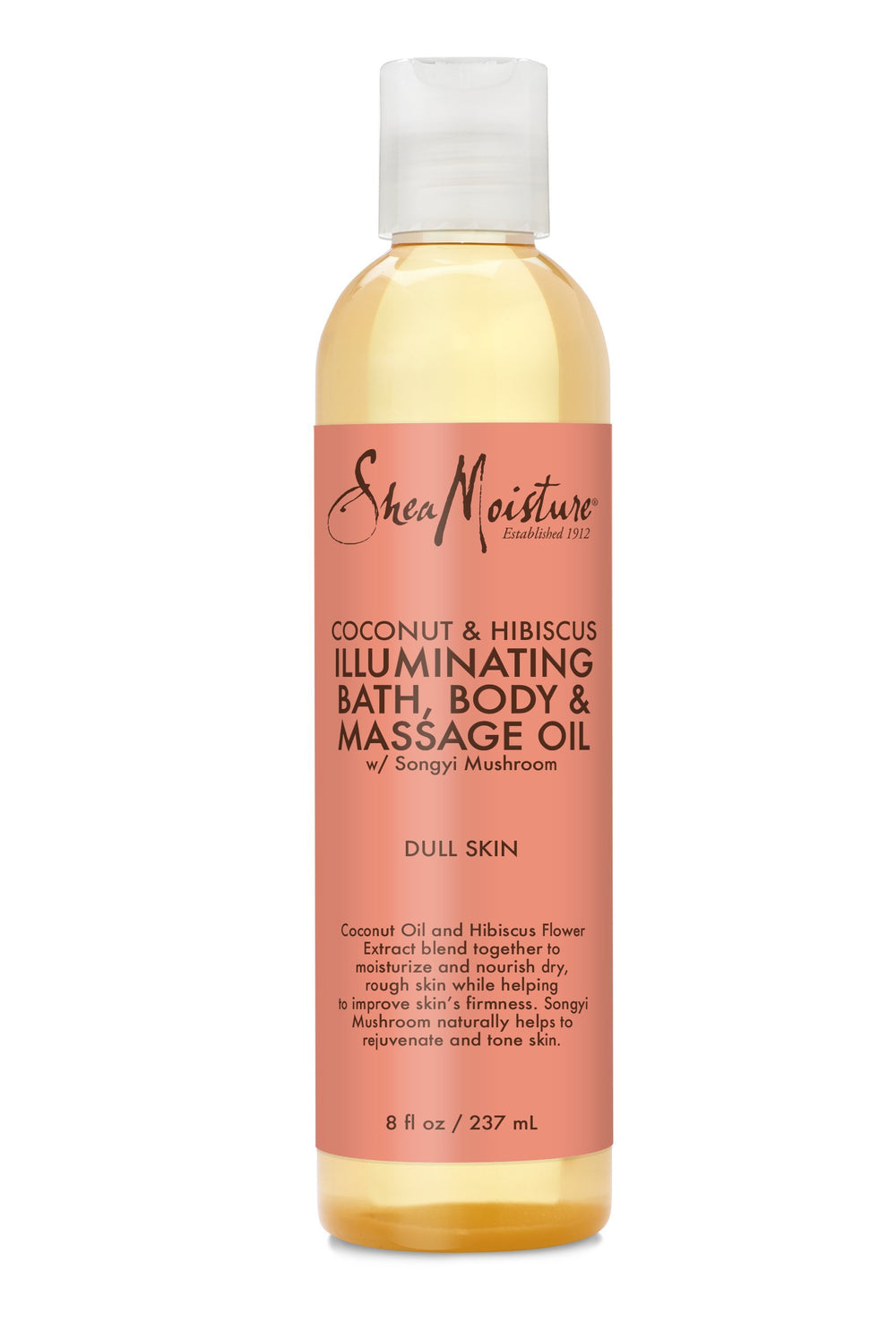 SheaMoisture Coconut & Hibiscus oil being poured for bath-time ritual.