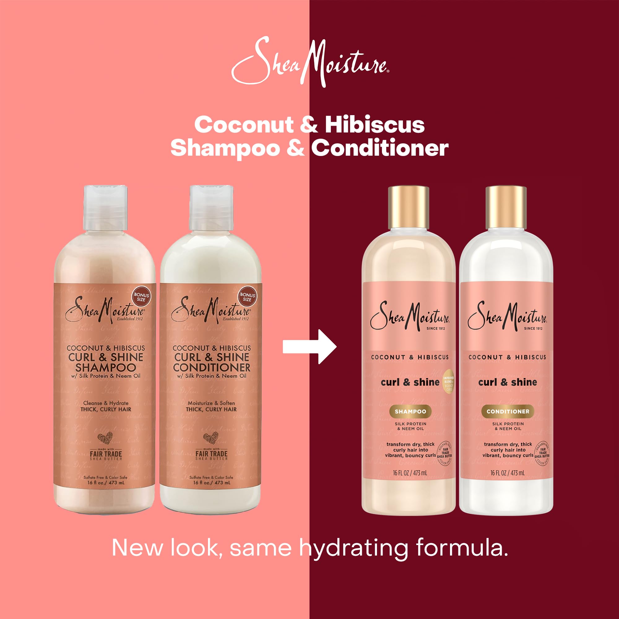 SheaMoisture Coconut & Hibiscus packaging full view on shelf