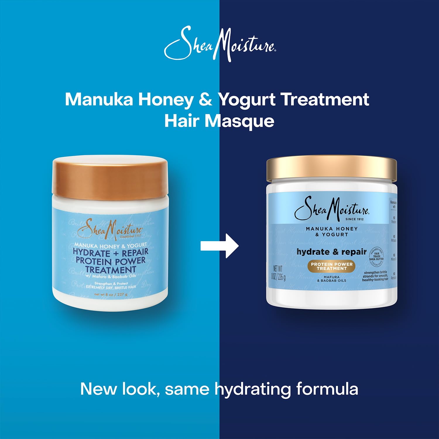SheaMoisture Hair Mask 10-15 minute wait time icon signals quick treatment.