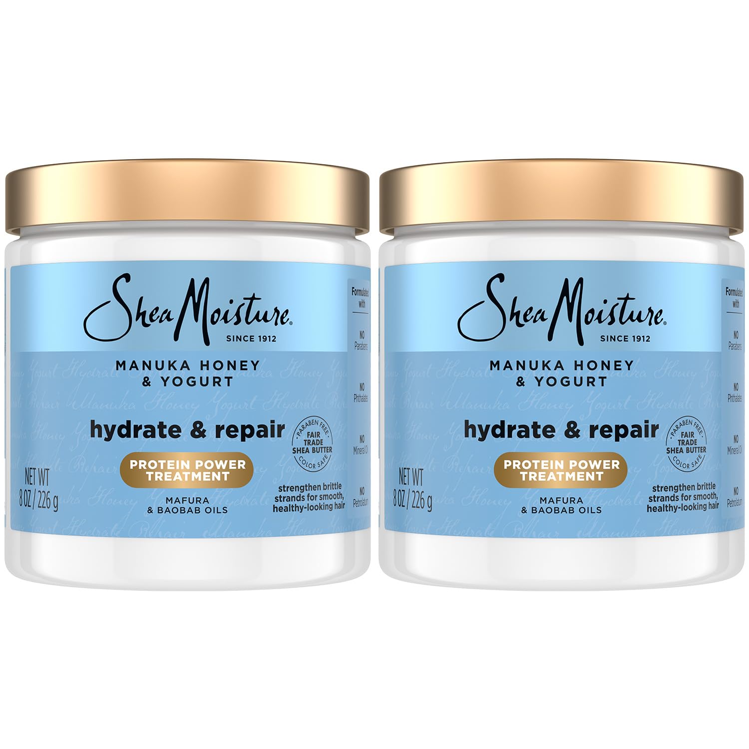 SheaMoisture Hair Mask 2-Pack packaging shows dual hydrating treatments.