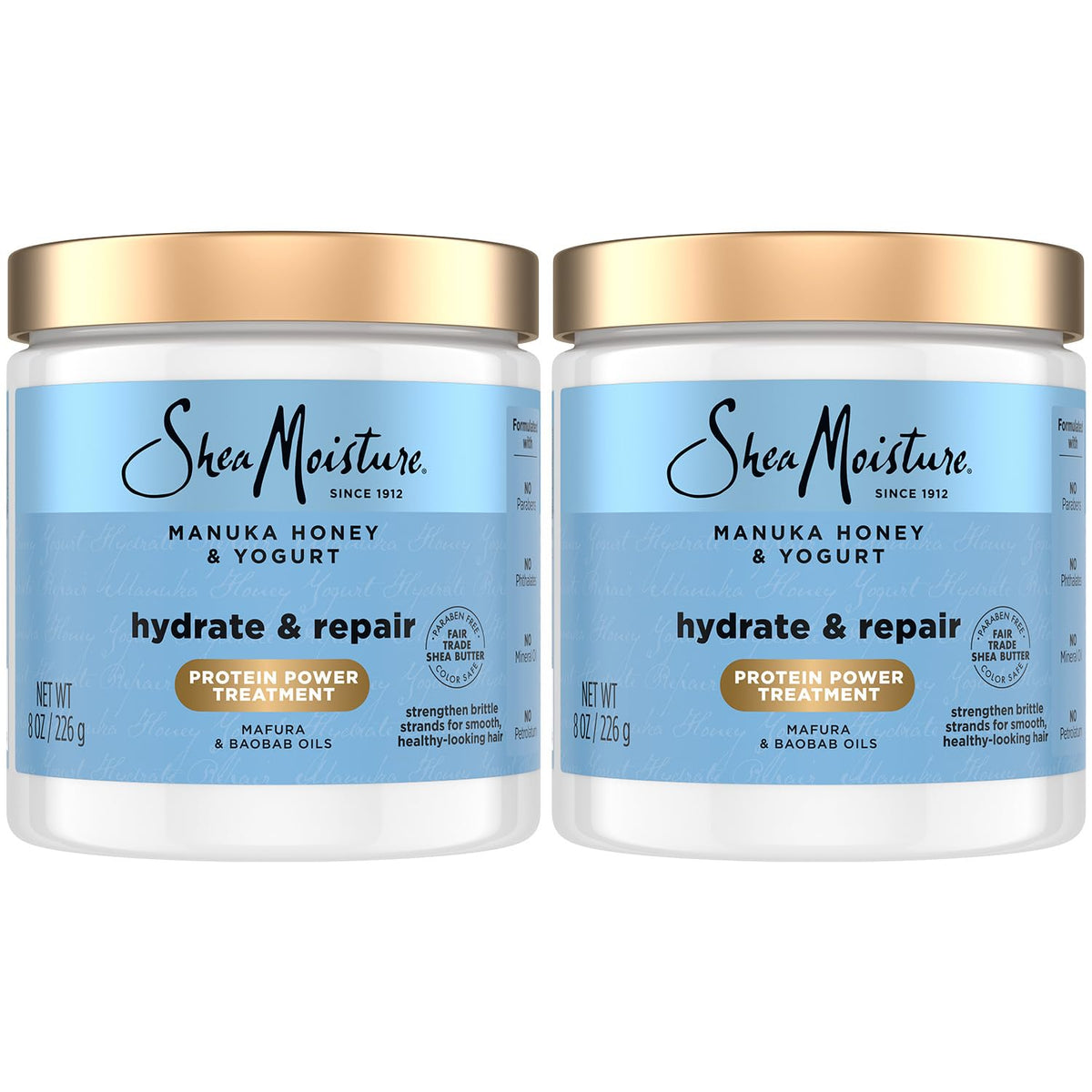 SheaMoisture Hair Mask 2-Pack packaging shows dual hydrating treatments.