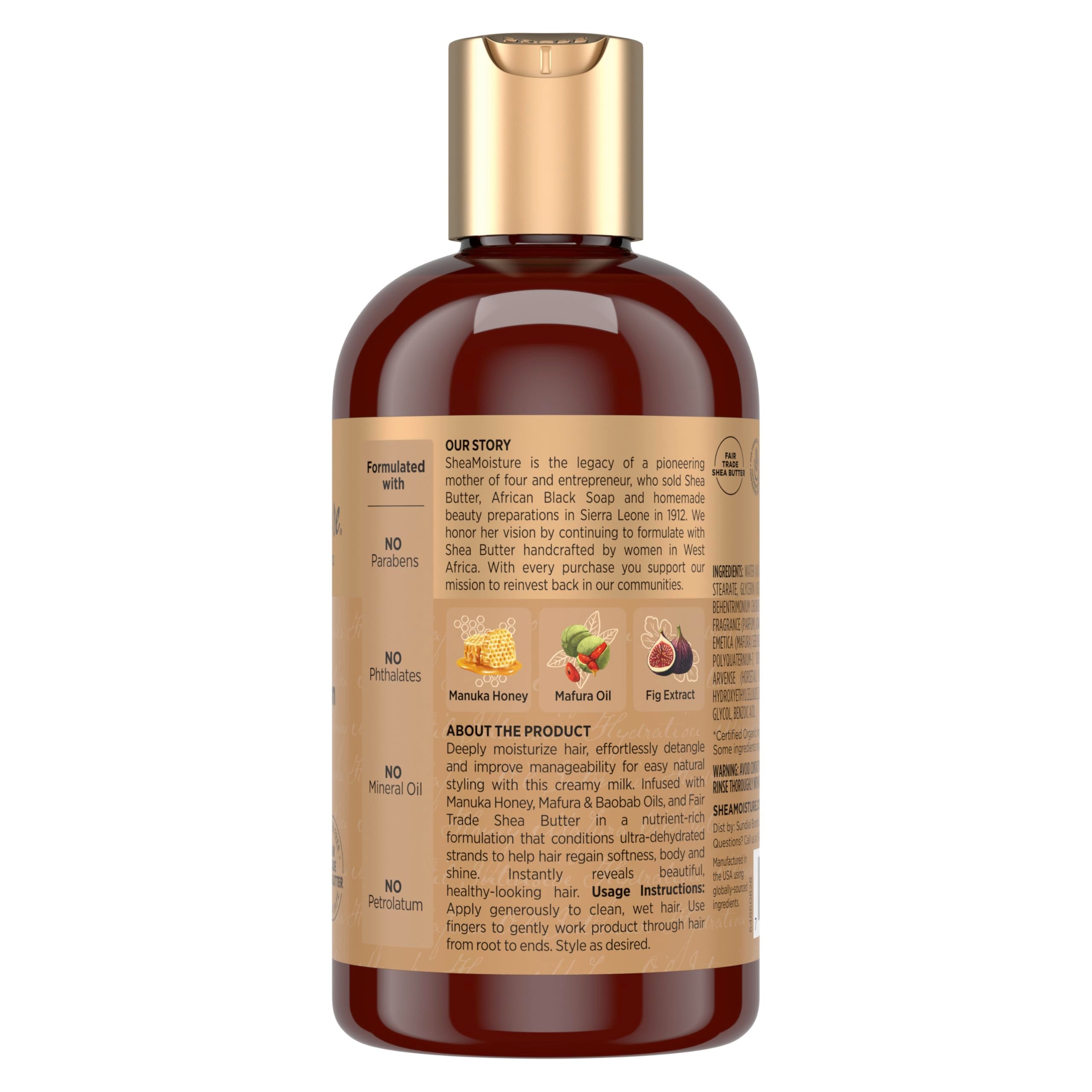 SheaMoisture Hair Milk being massaged through damp hair for conditioning.