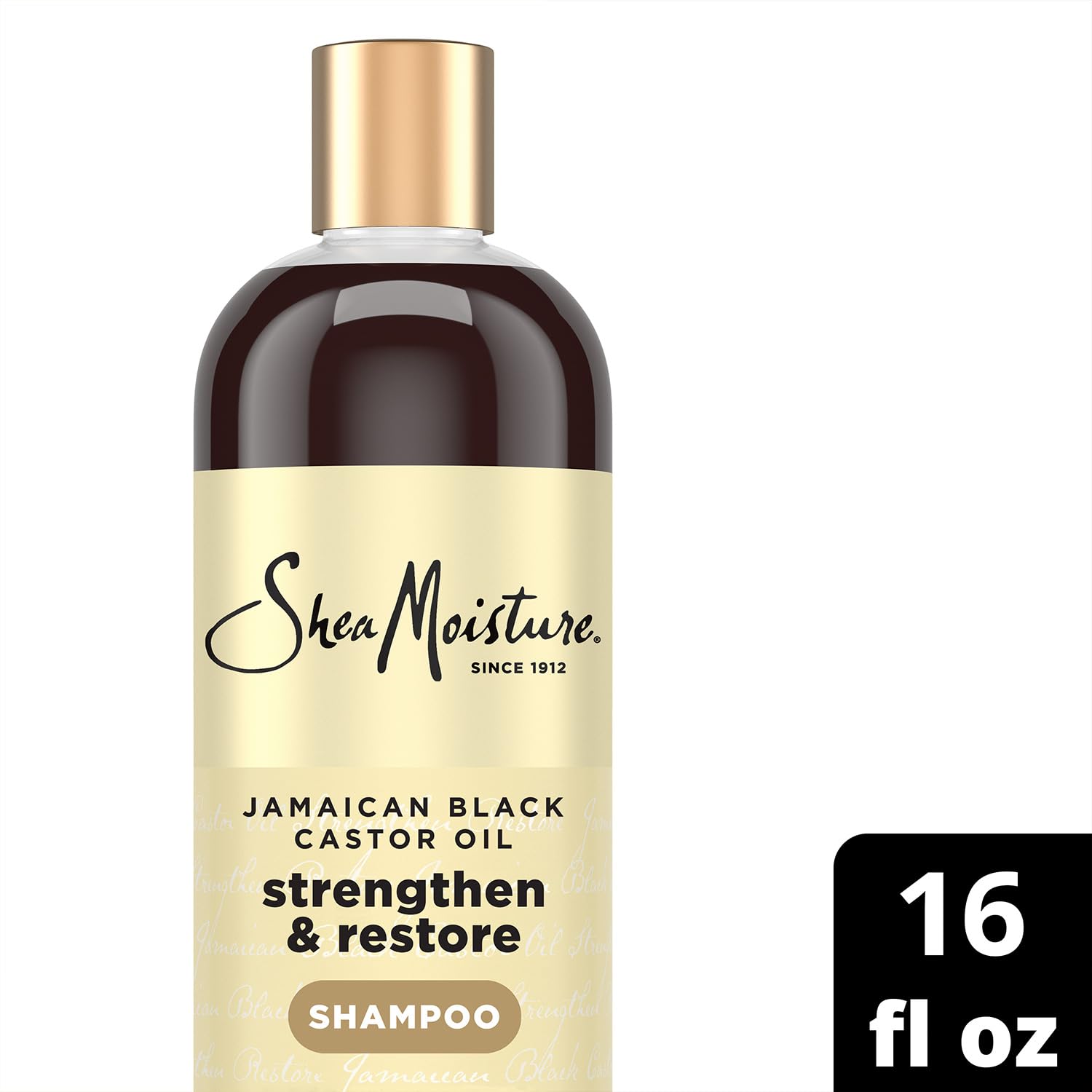 SheaMoisture Jamaican Black Castor Oil clarifying shampoo frizz-free hair result closeup suggests detangling ease.