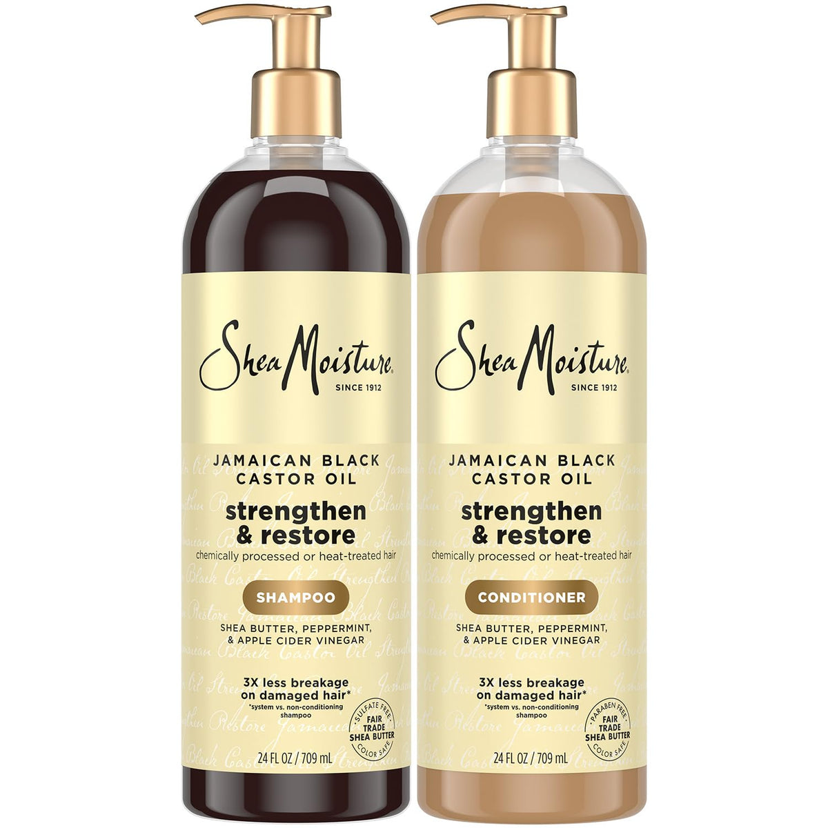 SheaMoisture Jamaican Black Castor Oil Shampoo pump bottle strengthens curls.