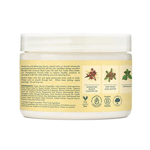 SheaMoisture smoothie cream texture close-up highlights creamy emollience for damaged hair nourishment