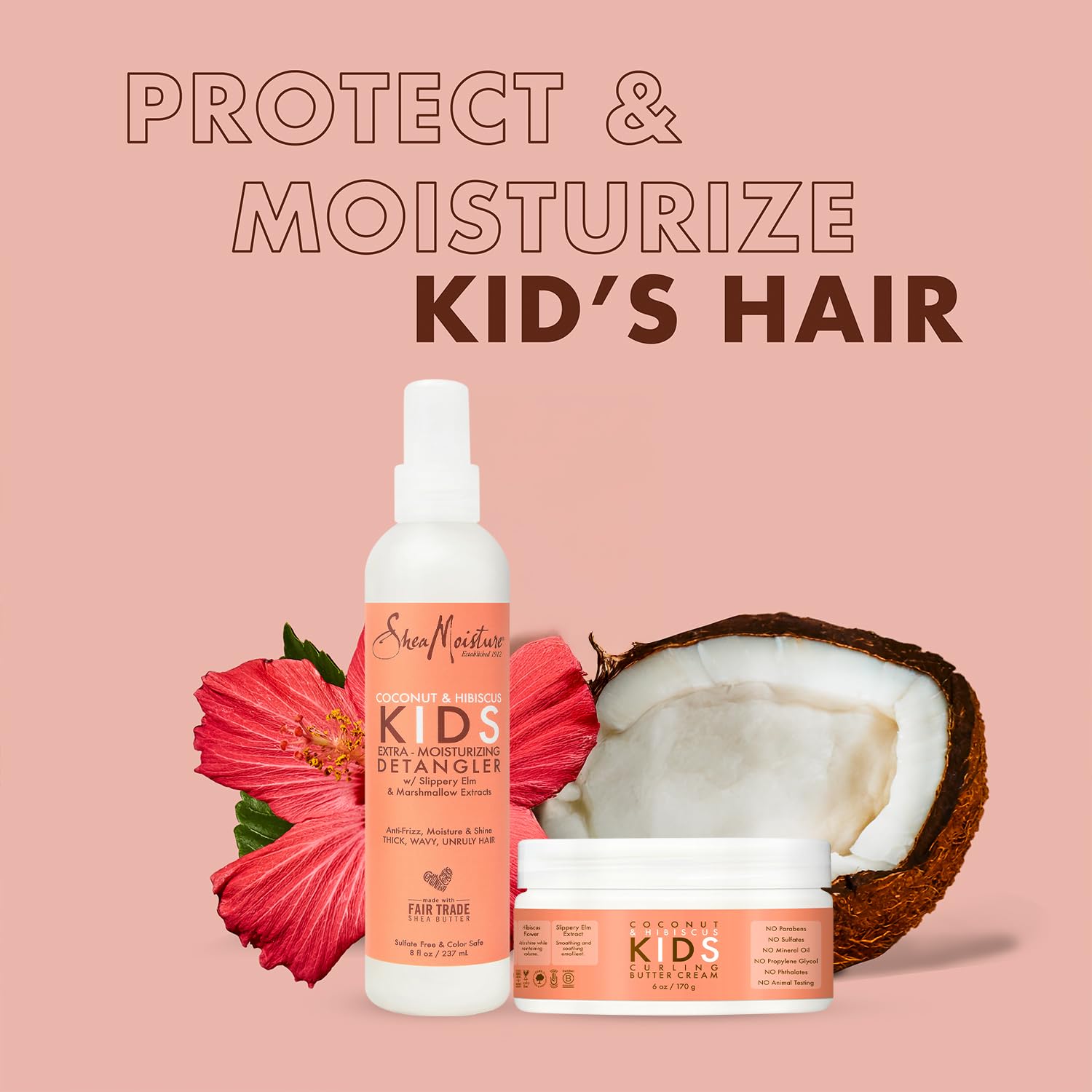 SheaMoisture Kids Detangler Spray being used for easy combing.