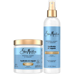 SheaMoisture Manuka Honey Yogurt Leave-In Bottle Closeup shows frizz control.