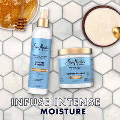 SheaMoisture Manuka Honey Yogurt Protein Power Treatment jar closeup for stronger hair.