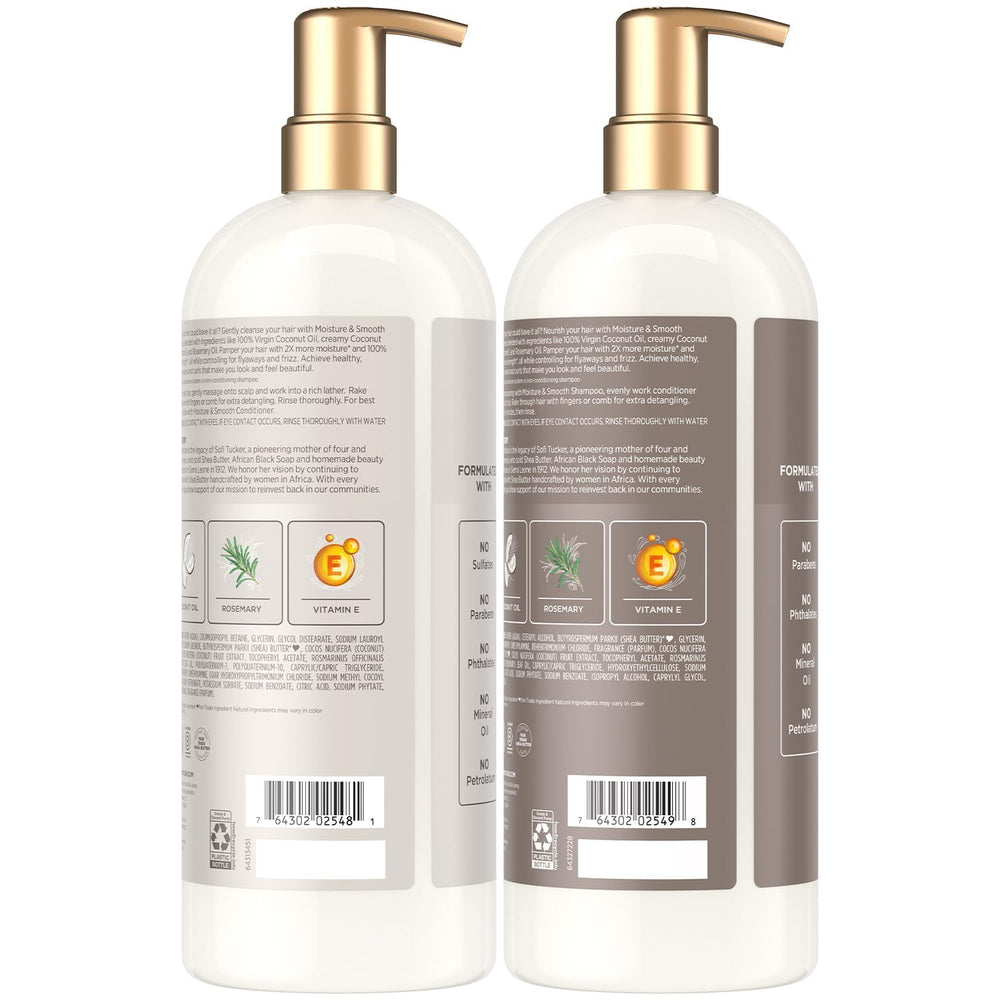 SheaMoisture Moisture & Smooth Conditioner bottle demonstrating detangling and lasting moisture.
