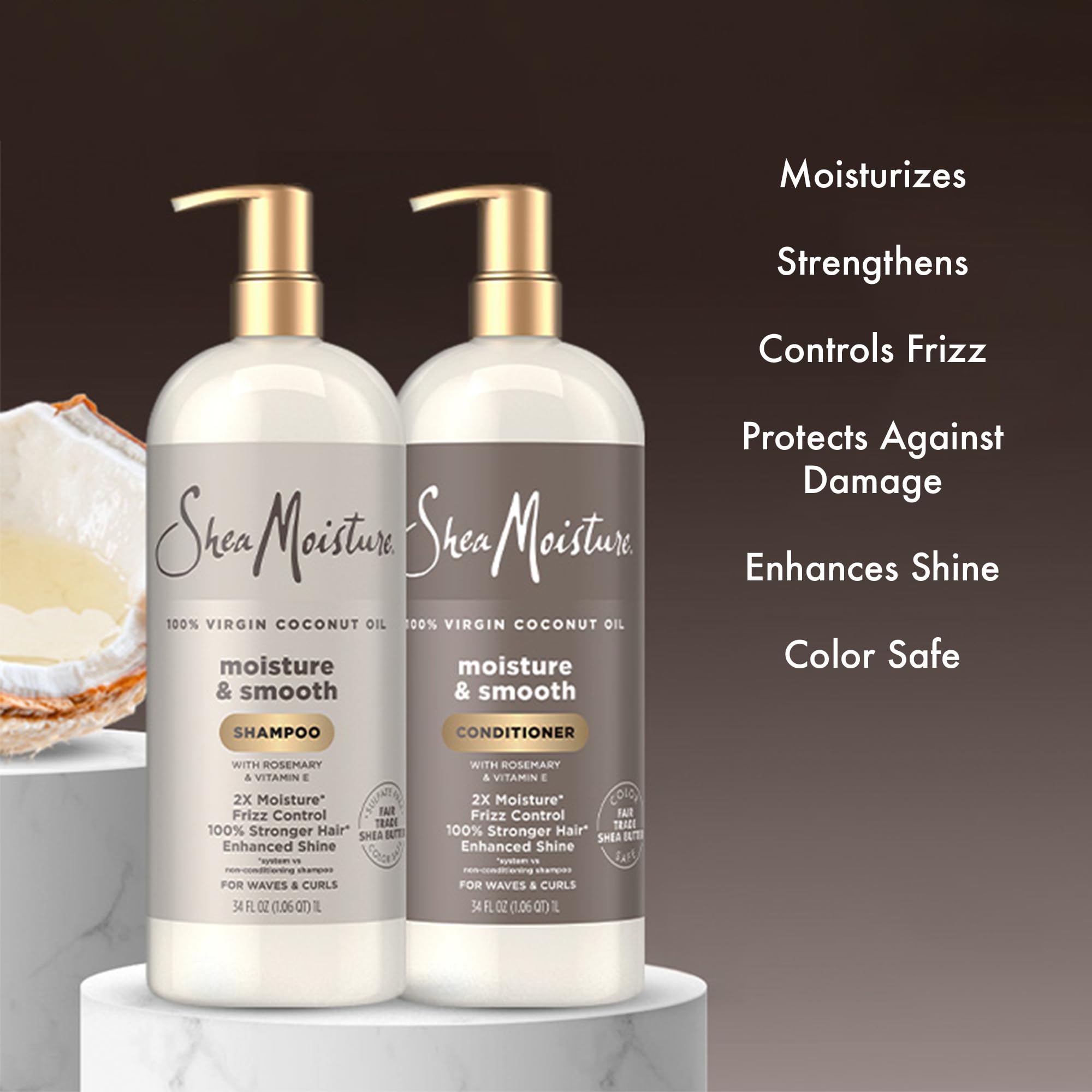 SheaMoisture Moisture & Smooth detangling action after washing with creamy formula.