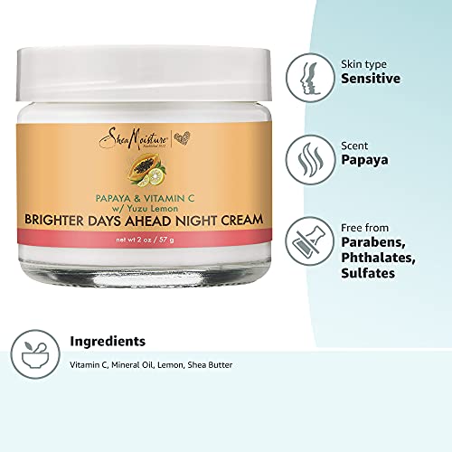 SheaMoisture Night Cream cruelty-free emblem highlights ethical skincare.