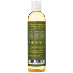 SheaMoisture Olive & Green Tea bath oil pour showing massage-friendly texture
