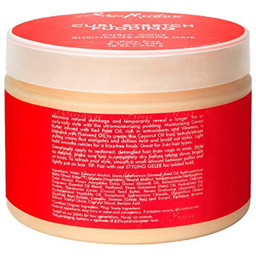 Ingredient view highlights Red Palm Oil and Cocoa Butter for moisturized curls.