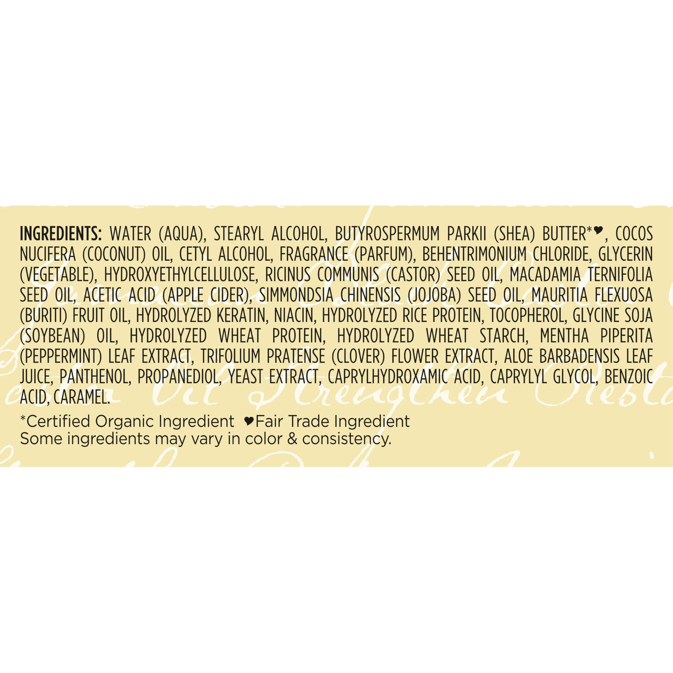 Sheamoisture Strengthen & Restore creamy formula shown for even coverage