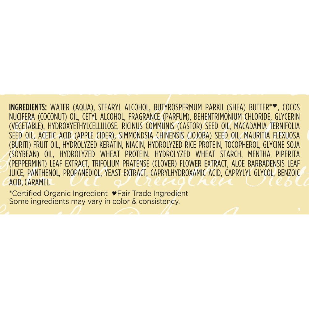 Sheamoisture Strengthen & Restore creamy formula shown for even coverage