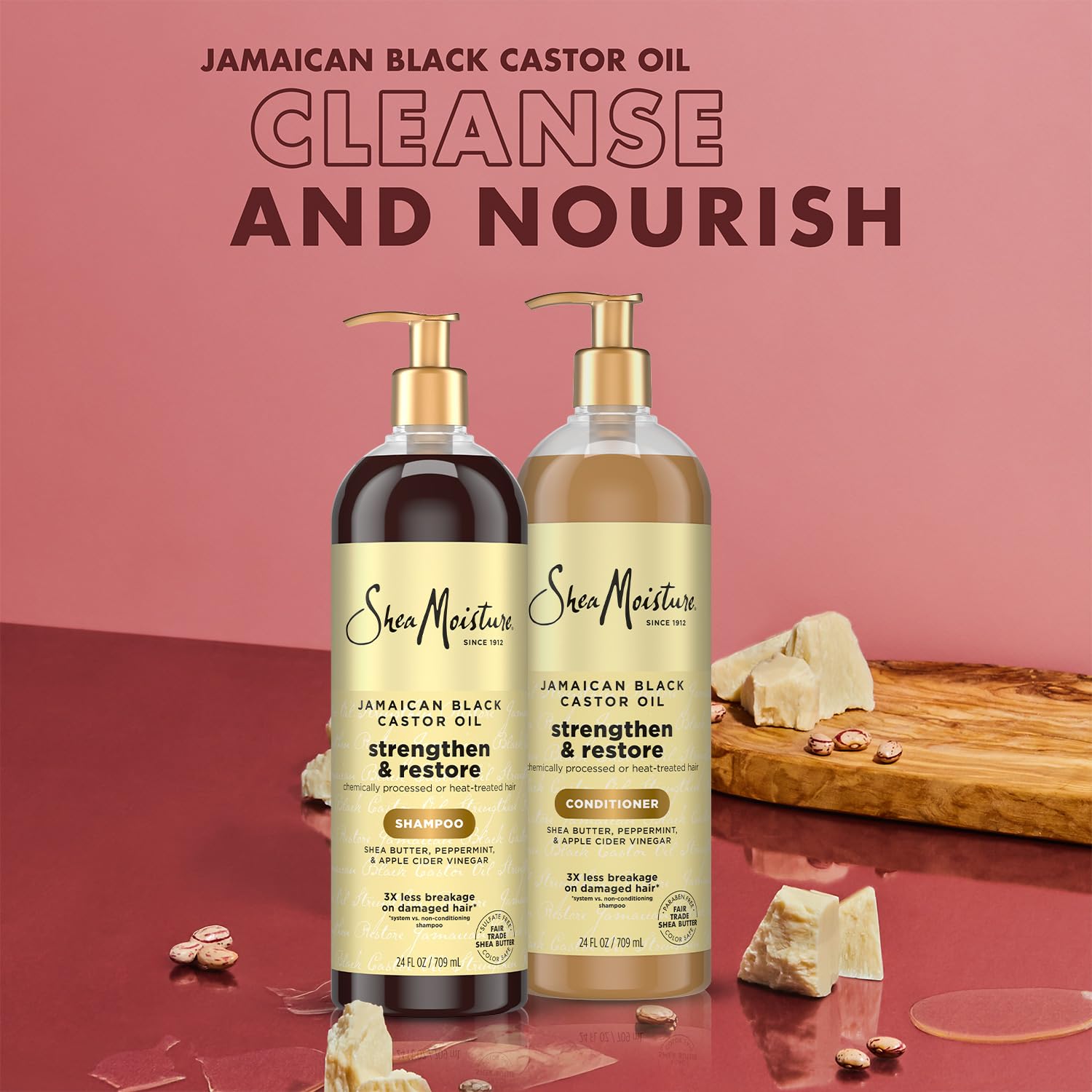 SheaMoisture Shea Butter and JBCO hair repair nourishes dry strands.