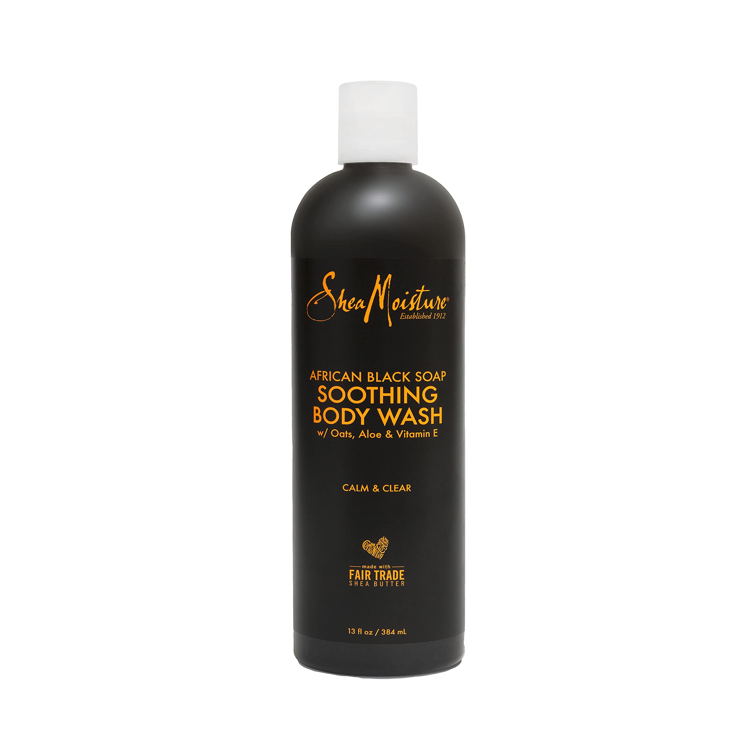 SheaMoisture Soothing Body Wash bottle front for gentle cleansing of blemish-prone skin.