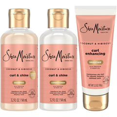 SheaMoisture Travel Essentials Coconut Hibiscus Shampoo bottle for on-the-go cleansing and defined curls