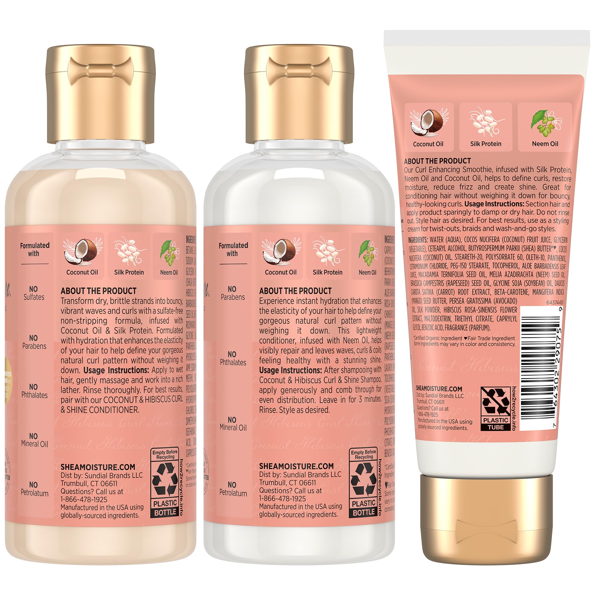 SheaMoisture Travel Essentials Coconut Hibiscus Shampoo splash showing creamy lather for curly hair